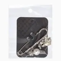 Булавка "Ключик от сердца", l=6.5, цвет белый в серебре