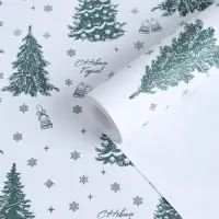 Бумага упаковочная крафт, "Ёлки", на белом 75гр/м&sup2; 0,72 х 10 м