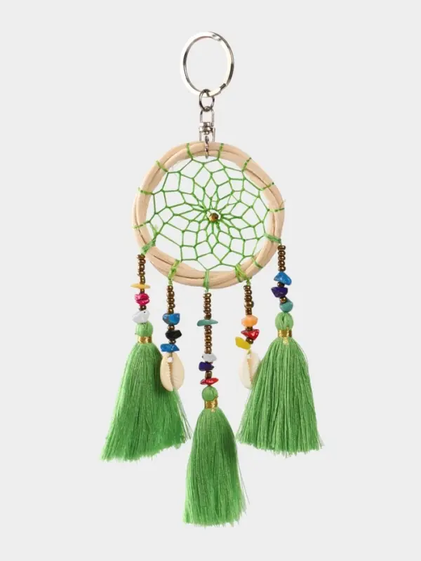 Брелок "Ловец снов" 17 см, цв. зелёный