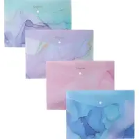 Папка-конверт на кнопке формат А4 180мкр блестящая МИКС Мрамор  (штрихкод на штуке)