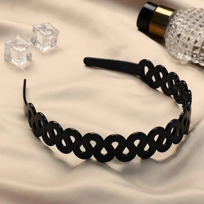 Ободок для волос &laquo;Ночка&raquo;, петельки, 2.2 см, чёрный