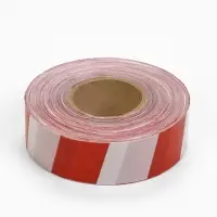 Лента оградительная 500 м, красно-белая, ширина 5 см, толщина 35 мкм