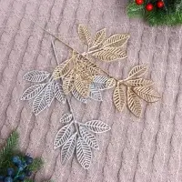 Декор блеск &laquo;Веточка лиственного дерева&raquo;, 16&times;22 см, МИКС (золото, серебро)