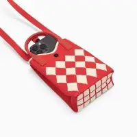 Сумка подр Ромбы, 12*4*17, отд на кнопке, дл ремень, красный