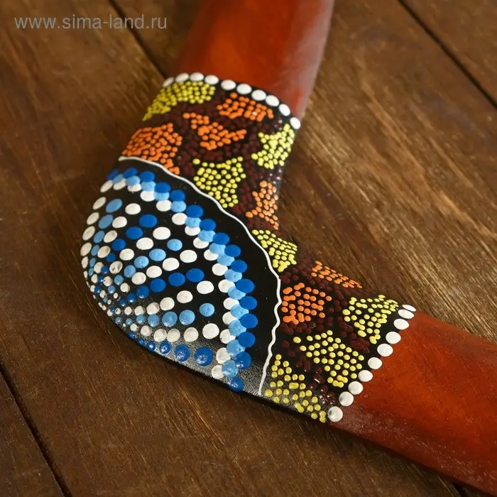 Сувенир "Бумеранг с точечной росписью" коричневый 40х7х1 см МИКС