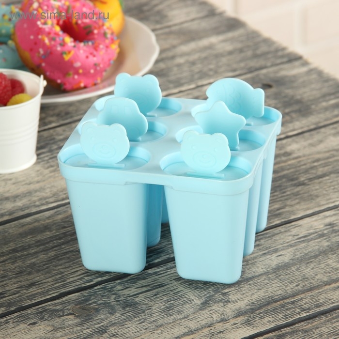 Форма для мороженого Доляна &laquo;Нега&raquo;, 6 ячеек, цвет МИКС