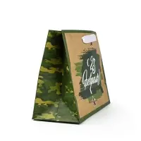 Пакет подарочный крафтовый &laquo;23 февраля&raquo;, MS 18 х 10 х 23 см