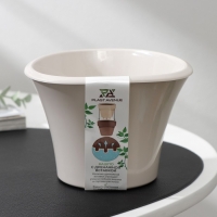 Кашпо для цветов со вставкой &laquo;Лагуна&raquo;, 600 мл, d=13 см, h=9 см, цвет бежевый