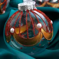 Набор шаров пластик d-8 см, 6 шт "Лирой"красно-белый