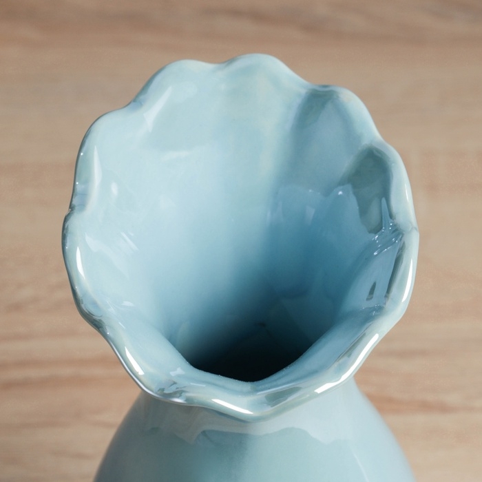 Керамическая ваза для цветов, сухоцветов &laquo;Филикс&raquo;, настольная, d отв.- 6 см, 22.5&times;9 см, голубой