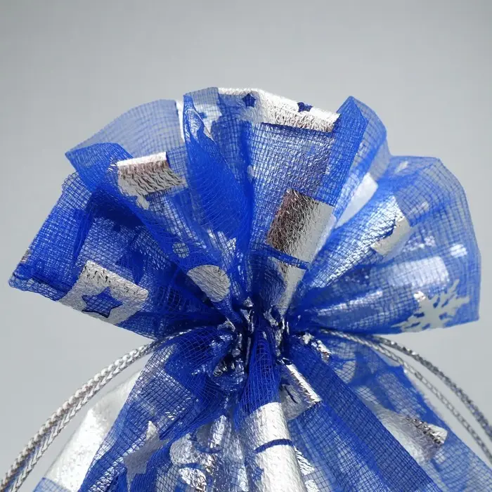 Мешочек подарочный органза &laquo;Зимние радости&raquo;, 16 х 24 см +/- 1.5 см