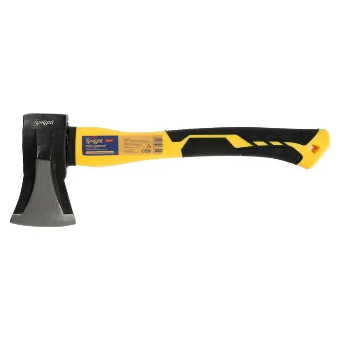 Колун кованый ТУНДРА ПРОФИ, клиновидная форма, фиберглассовое 3К топорище 37 см, 1 кг
