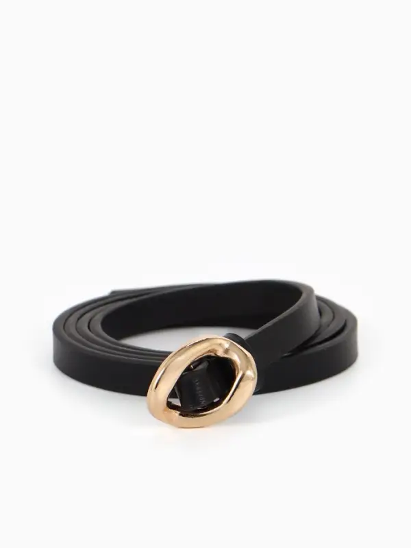 Ремень жен 01-01-01-07, Июнь2514, 1*0,3*110 см, без винта, пряж золото, затяж, черный