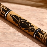 Сувенирный музыкальный инструмент посох дождя "Цветы на поляне" 40х5,5х5,5 см