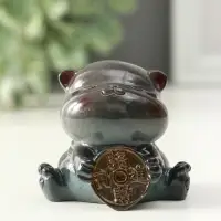 Фигурка для чайной церемонии "Кот с монетой привлечение богатства" меняет цвет 6х5,5х5,5 см   109269