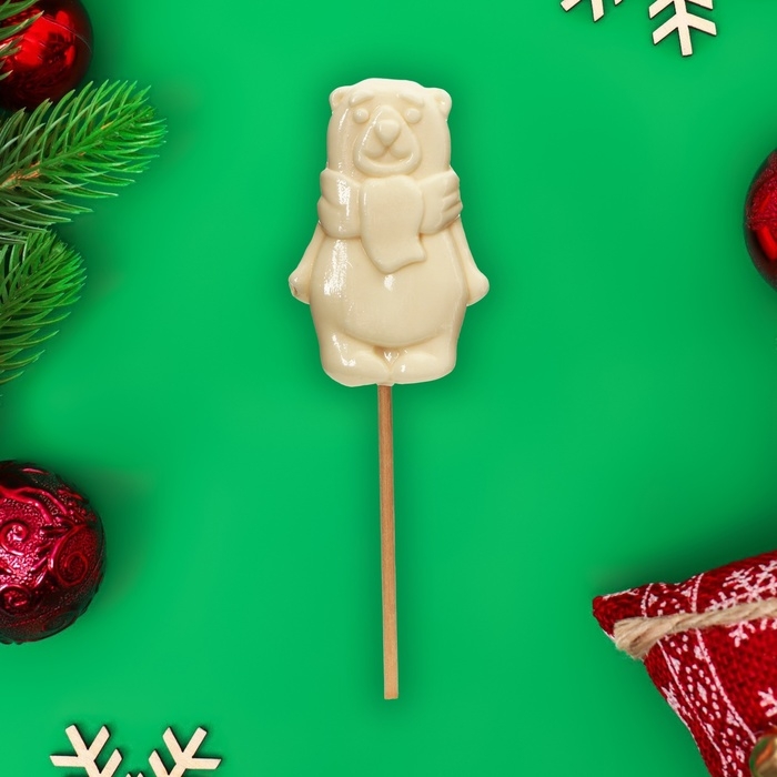 Новый год. Карамель леденцовая фигурная Sweet Ness "Белый мишка", 30 г