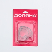 Набор форм для печенья Доляна &laquo;Сердечко&raquo;, 3 шт, цвет серебристый