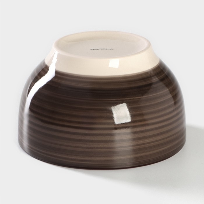 Салатник керамический Доляна &laquo;Морской мир&raquo;, 800 мл, d=14 см, цвет коричневый