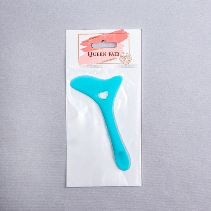 Трафарет для макияжа, силиконовый, 11,7 &times; 6 &times; 0,7 см, цвет голубой