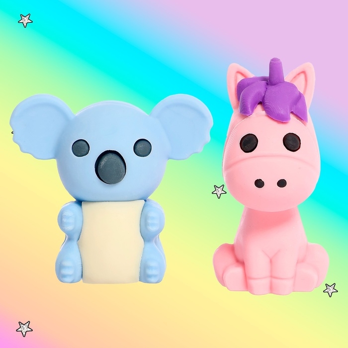 Игровой набор ластиков &laquo;Зверушки&raquo;, 5 шт., МИКС