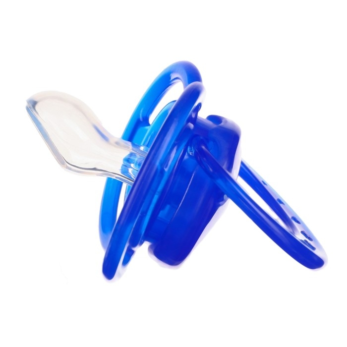 Соска- пустышка ортодотническая &laquo;Мишка&raquo; с колпачком, +6 мес., голубой