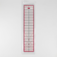 Линейка для квилтинга и пэчворка, 45 &times; 10 см, толщина 3 мм, цвет прозрачный/розовый