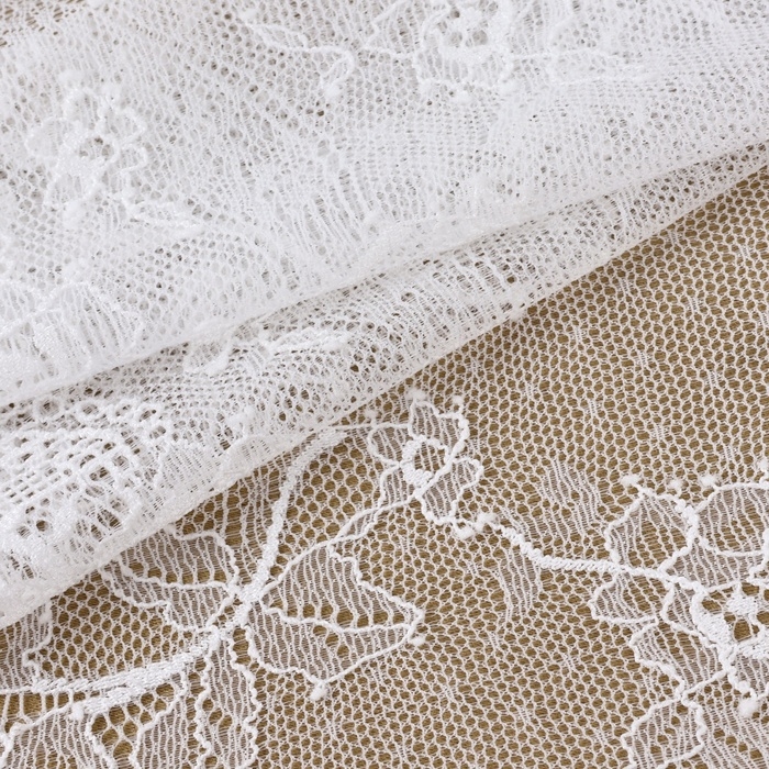 Кружевная эластичная ткань, 240 мм &times; 2,7 &plusmn; 0,5 м, цвет белый