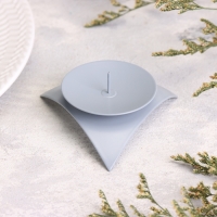 Подсвечник "Звездочка" металл на 1 свечу, 9х3,5 см, серый