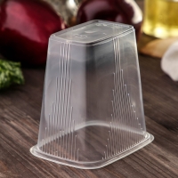 Контейнер пластиковый одноразовый с крышкой, 10 шт, 500 мл, 10,8&times;8,2&times;9,2 см, цвет прозрачный