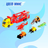 Грузовик инерционный &laquo;Автовоз&raquo;, с 6 машинами, цвета МИКС