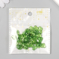 Бусины для творчества пластик "Шляпка для бусин" набор 50 шт прозрачный зелёный  0,4х1х1 см