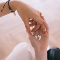 Кулоны &laquo;Неразлучники&raquo; для него и неё, цвет чернёное серебро, 45 см