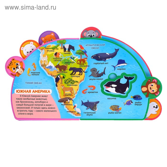 Книга с мягкими пазлами EVA &laquo;Атлас животных&raquo;, 12 стр.