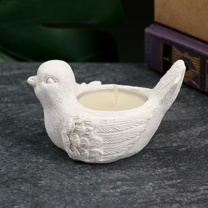 Подсвечник "Птичка" перламутр, 8х5,5х4,5см