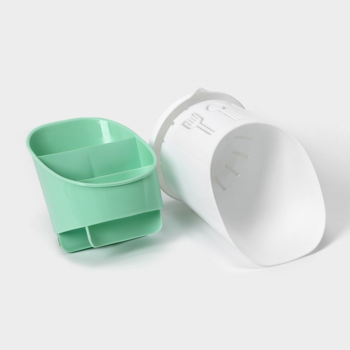 Подставка для столовых приборов Доляна, 3 отделения, 12&times;12&times;9 см, цвет МИКС