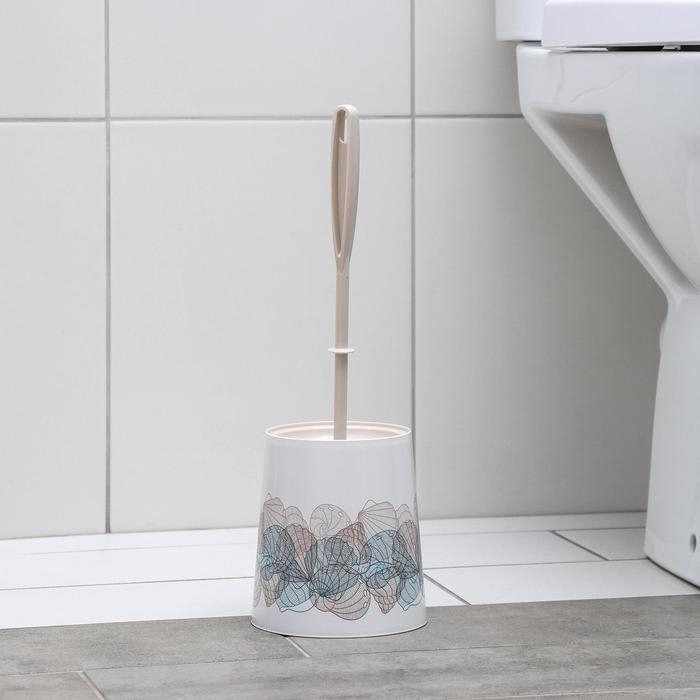 Ёршик для унитаза с подставкой &laquo;Ракушки&raquo;, 12&times;12&times;36 см