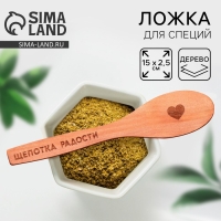 Ложка для специй &laquo;Щепотка радости&raquo;, дерево, 13 см