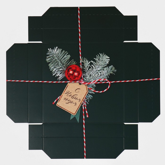 Коробка новогодняя складная &laquo;Новогодняя посылка&raquo;, 17 х 17 х 7 см, Новый год