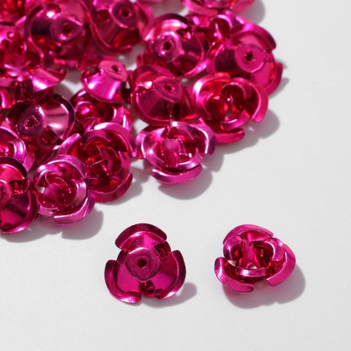 Бусина &laquo;Розочка&raquo;, 12 мм, (набор 30 шт.),цвет малиновый