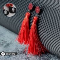 Серьги &laquo;Кисти&raquo; гармония, цвет красный, L кисти 8,5 см