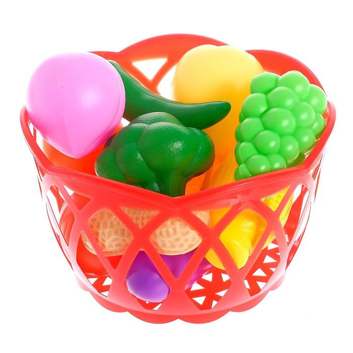 Набор продуктов &laquo;Фрукты и овощи в корзине&raquo;, 11 предметов, МИКС