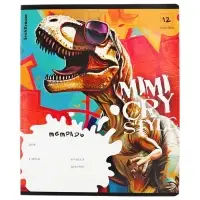 Тетрадь 12 листов в линейку, ErichKrause Dino Art, МИКС