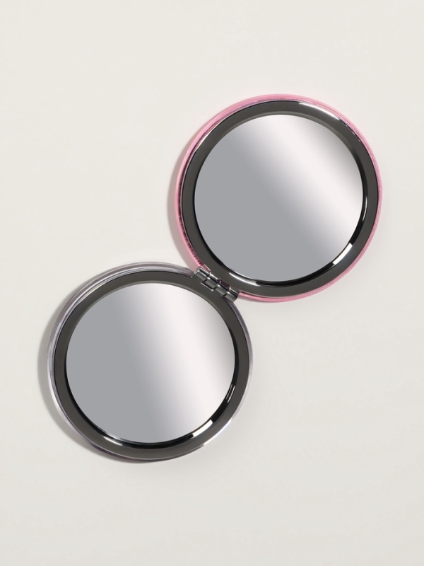 Зеркало складное &laquo;Цветы&raquo;, d = 7,2 см, с увеличением, цвет сиреневый/фиолетовый