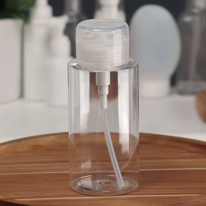 Флакон с помпой, 300 мл, цвет белый/прозрачный