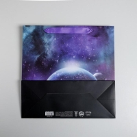 Пакет подарочный ламинированный квадратный, упаковка, &laquo;Космос&raquo;, 30 х 30 х 12 см