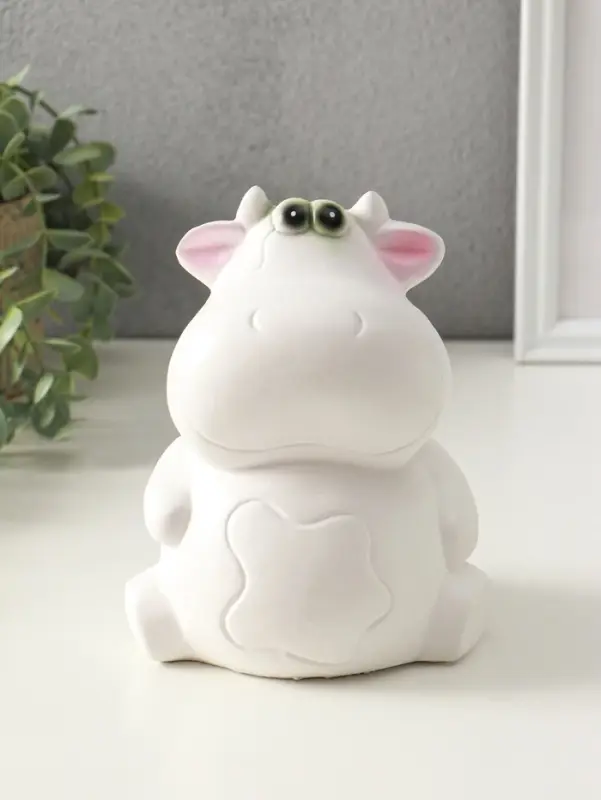 Копилка "Корова" 19 см, белая