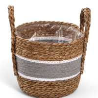 Набор кашпо "Инга" серая полоса, 20,5х25/25,5х28/27х33см