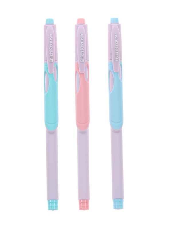 Ручка шариковая ErichKrause ErgoLine Stick&Grip Pastel, 0.5мм, первоклассника, синяя