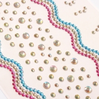 Наклейка пластик стразы "Река" золотая 22,5х11,5 см