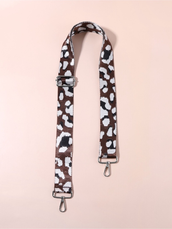 Ручка для сумки &laquo;Орнамент леопард&raquo;, стропа, с карабинами, 139 &plusmn; 3 &times; 3,8 см, цвет молочный